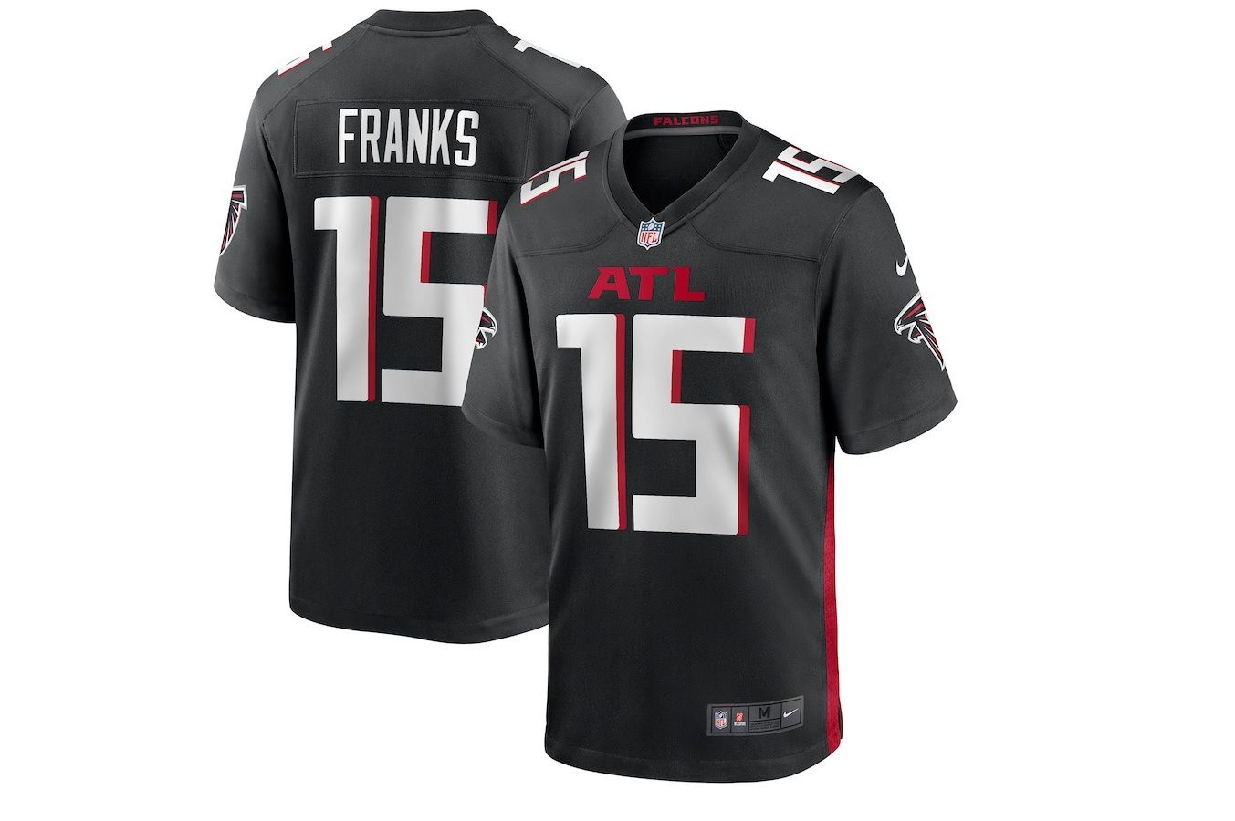 Men Atlanta Falcons #15 Feleipe Franks Nike Black Game NFL Jersey